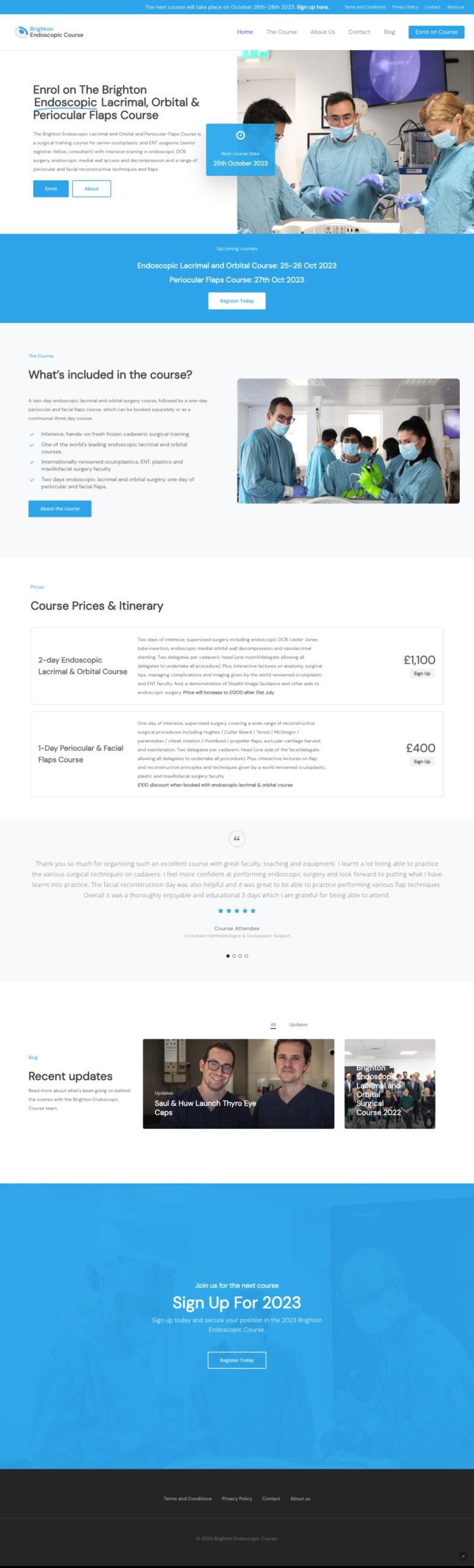 Optimized-Home-Brighton-Endoscopic-Course-website-screenshot